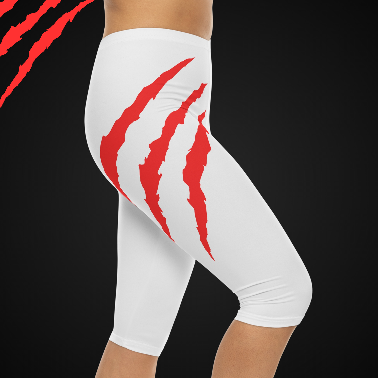 Slash Women’s Capri Leggings (White)