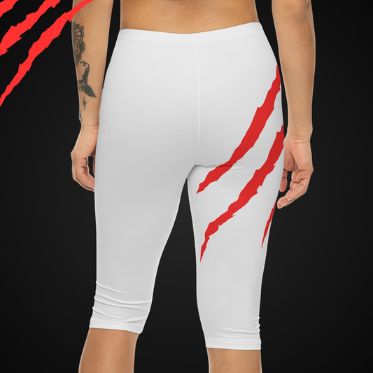 Slash Women’s Capri Leggings (White)