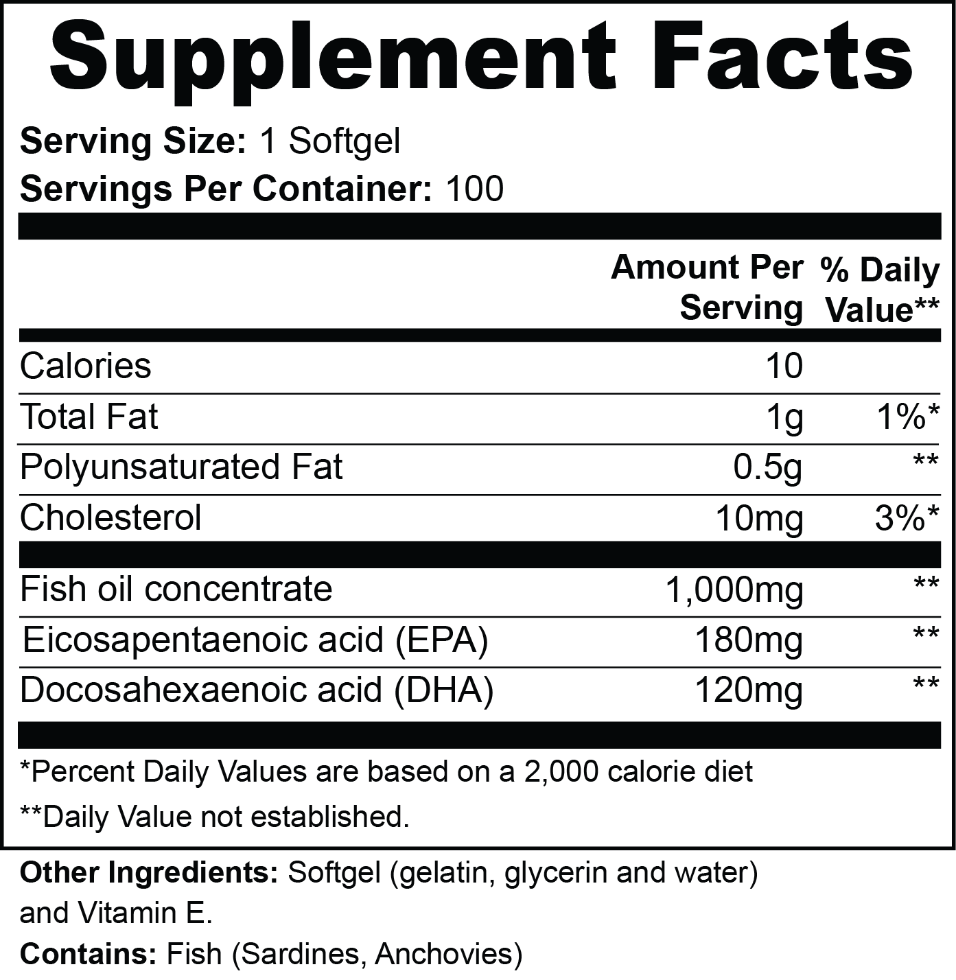 BurnRex Omega-3 EPA 180mg + DHA 120mg