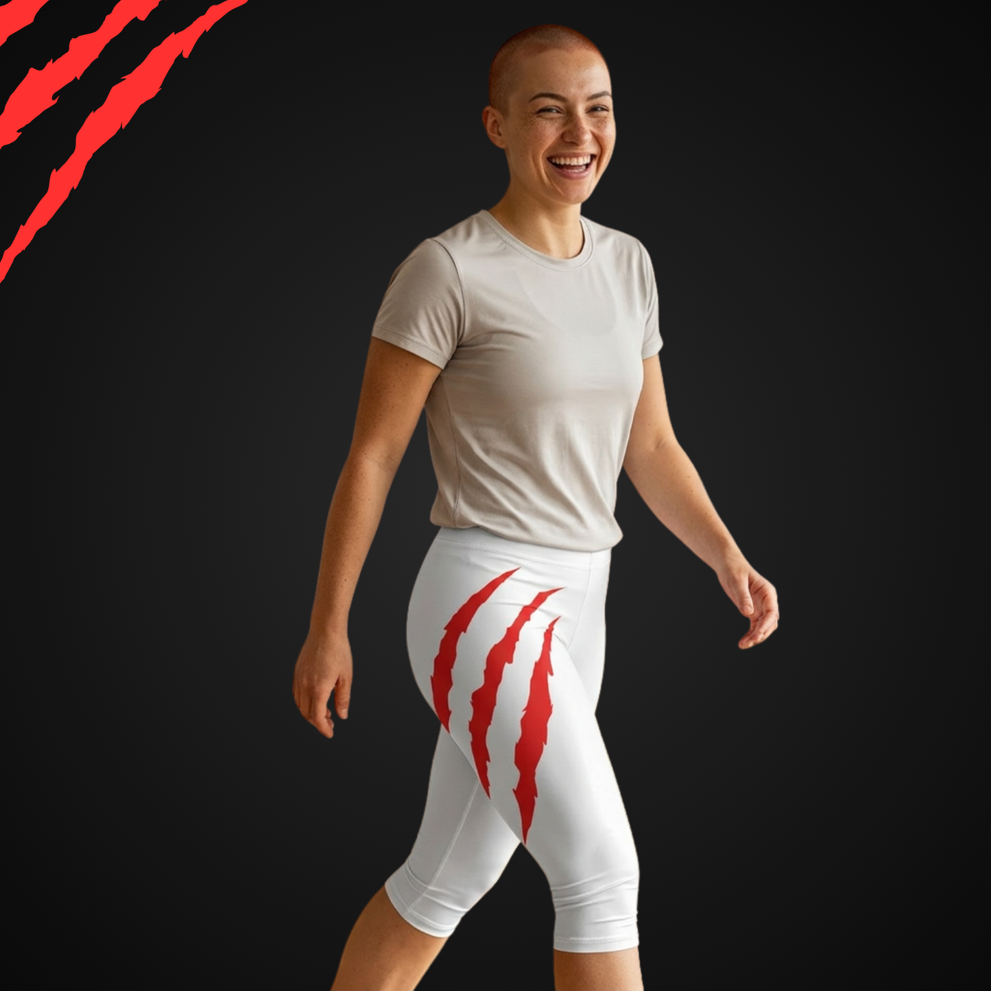 Slash Women’s Capri Leggings (White)