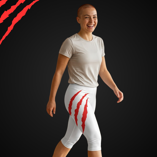 Slash Women’s Capri Leggings (White)