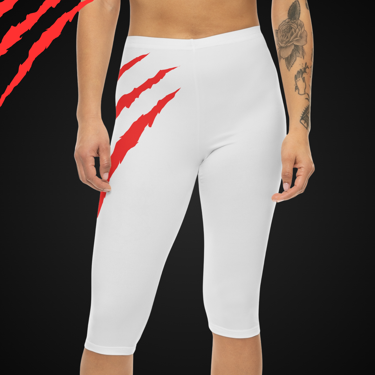 Slash Women’s Capri Leggings (White)